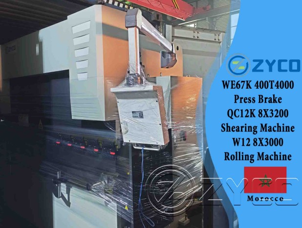 Morocco-WE67K 400T 4000 Гидравлический листогибочный пресс с ЧПУ, ножницы QC12K 8X3200, прокатный станок W12 8X3000